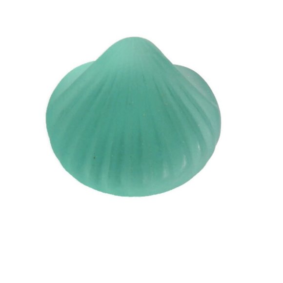 Designer Frosted Sea Glass Clam Shells Vase Fillers Decor Aqua Green - Picture 6 of 7